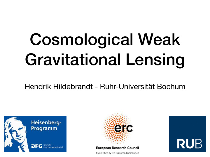 cosmological weak gravitational lensing