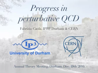 Progress in  perturbative QCD  Fabrizio Caola, IPPP Durham &amp; CERN  University of Durham  Annual