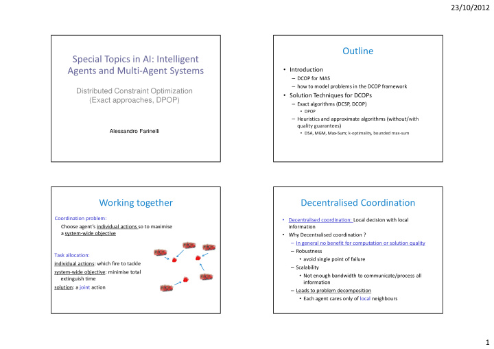outline special topics in ai intelligent agents and multi