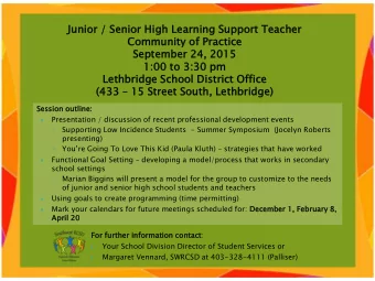 Lethbr  hbridg  idge  e Sch  chool  l Distr  tric  ict  t Off  ffic  ice  (433 33  15 Street