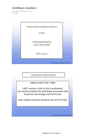 Unit4Day1-Crawford  Monday, November 04, 2013  5:55 PM  Vanden Bout/LaBrake/Crawford  CH301