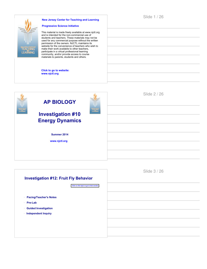 ap biology investigation 10 energy dynamics