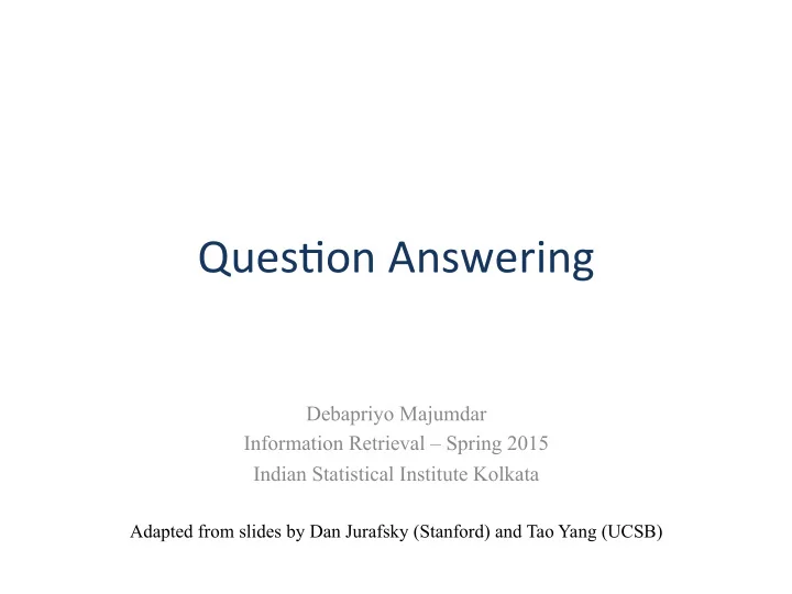 ques on answering