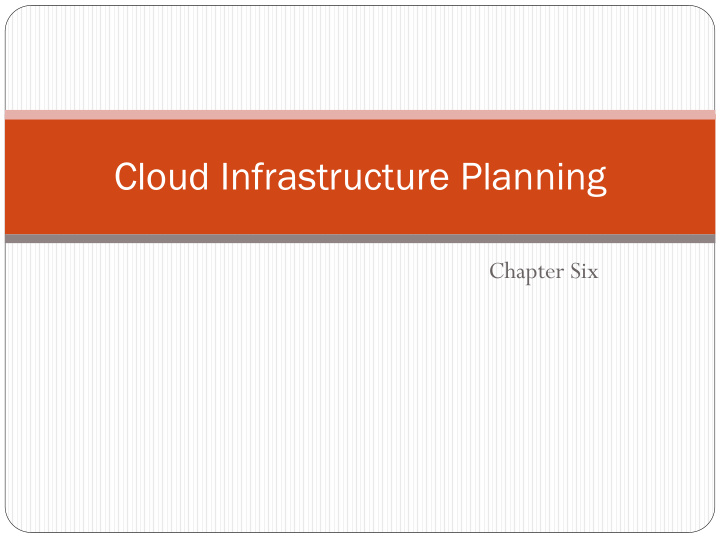 cloud infrastructure planning