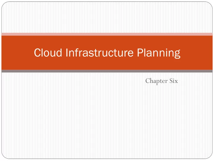 cloud infrastructure planning