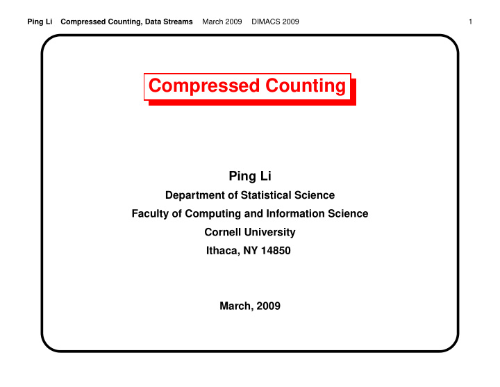 compressed counting