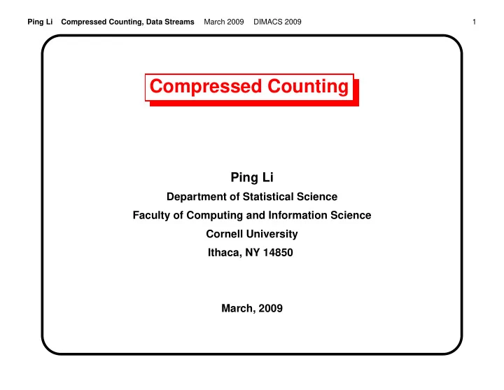 compressed counting