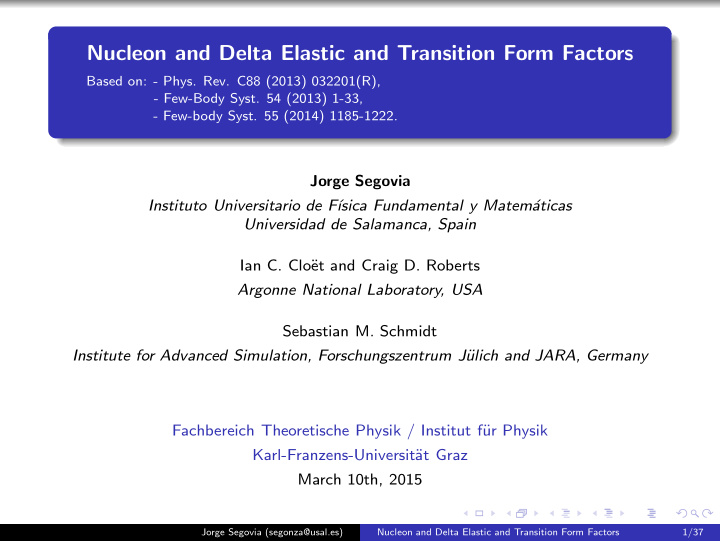 nucleon and delta elastic and transition form factors