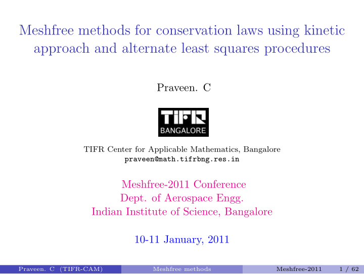 meshfree methods for conservation laws using kinetic