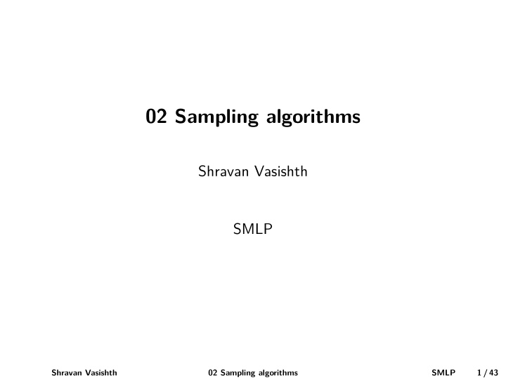 02 sampling algorithms