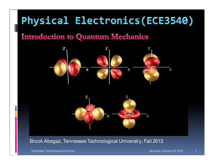 brook abegaz tennessee technological university fall 2013