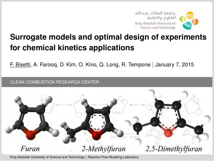 surrogate models and optimal design of experiments for