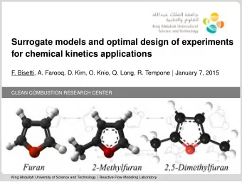 Surrogate models and optimal design of experiments  for chemical kinetics applications . Bisetti,