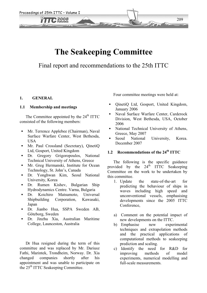 the seakeeping committee