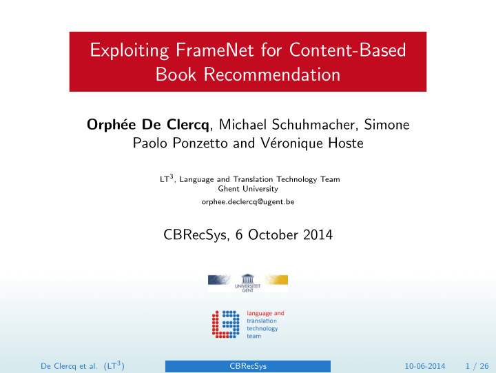 exploiting framenet for content based book recommendation