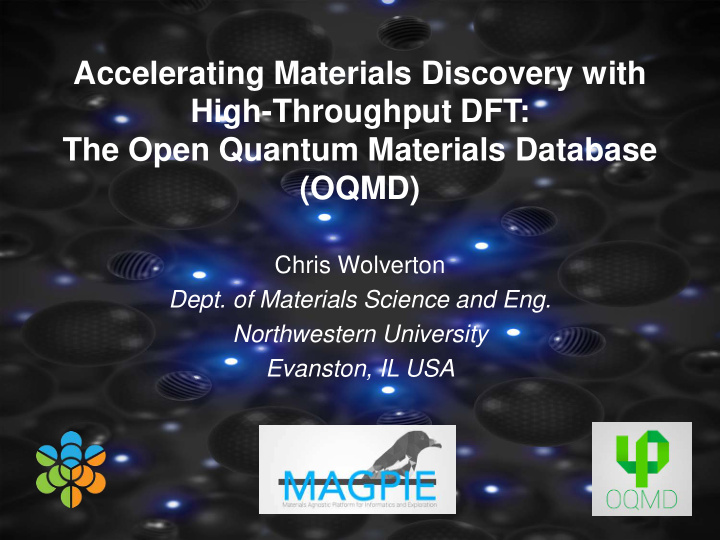 accelerating materials discovery with high throughput dft