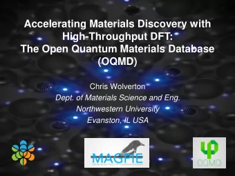 Accelerating Materials Discovery with  High-Throughput DFT:  The Open Quantum Materials Database