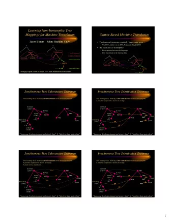 Learning Non-Isomorphic Tree  Mappings for Machine Translation  Syntax-Based Machine Translation