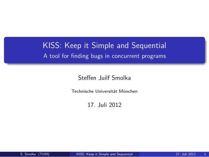 kiss keep it simple and sequential