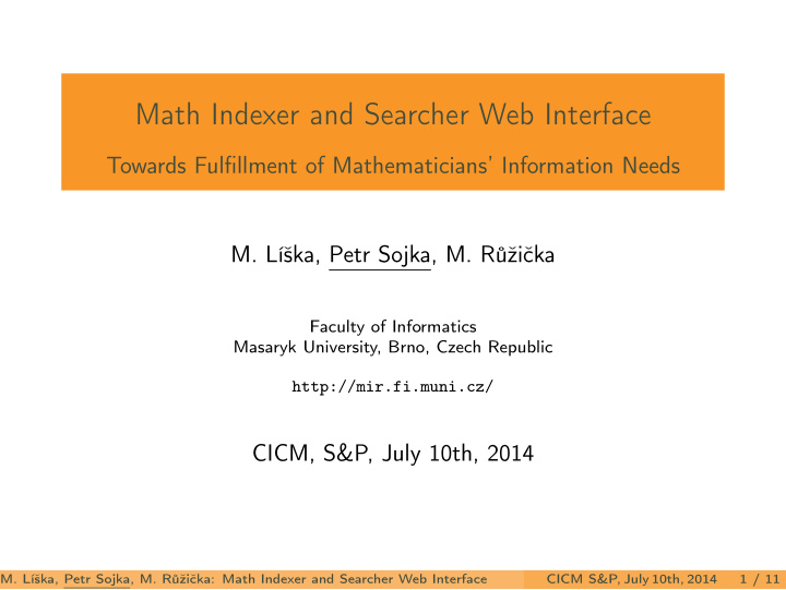 math indexer and searcher web interface