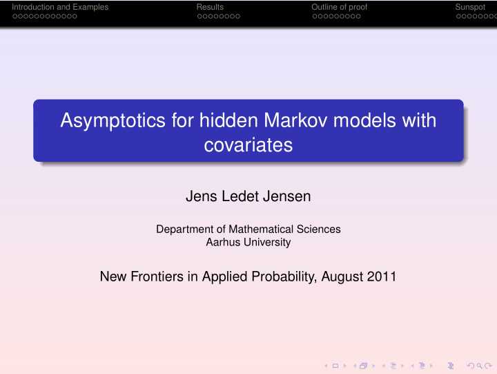 asymptotics for hidden markov models with covariates