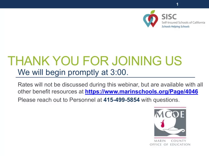 thank you for joining us