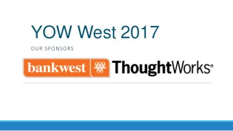 YOW West 2017  OUR SPONSORS  Cost of a dependency  Lee Campbell  Author of eBook and website