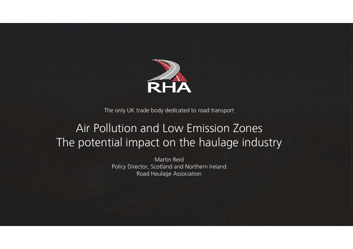 air pollution and low emission zones the potential impact