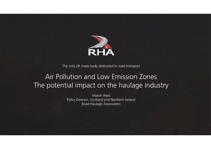 air pollution and low emission zones the potential impact