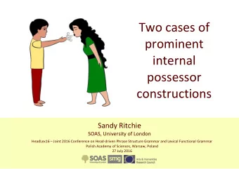 Two cases of  prominent  internal  possessor  constructions Sandy Ritchie  SOAS, University of