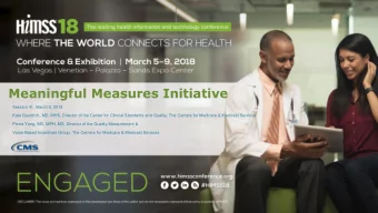 Meaningful Measures Initiative  Session 41, March 6, 2018  Kate Goodrich, MD, MHS, Director of the