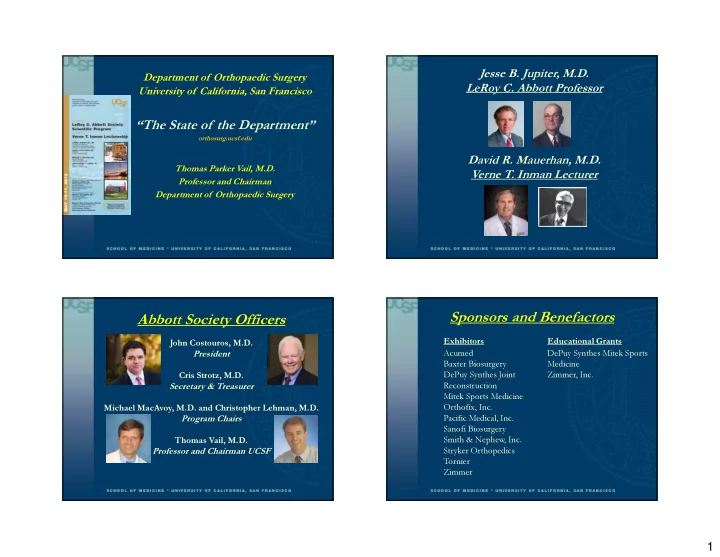 sponsors and benefactors abbott society officers