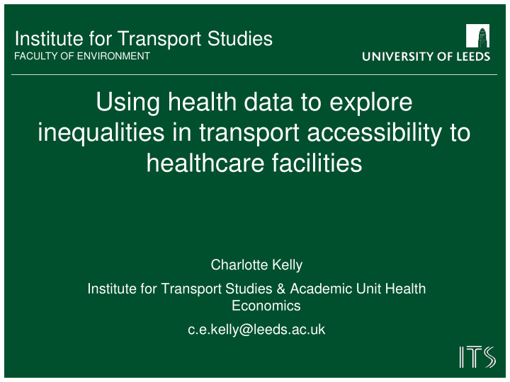 inequalities in transport accessibility to