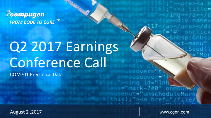 q2 2017 earnings conference call