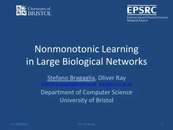 Nonmonotonic  Learning    in  Large  Biological  Networks    Stefano