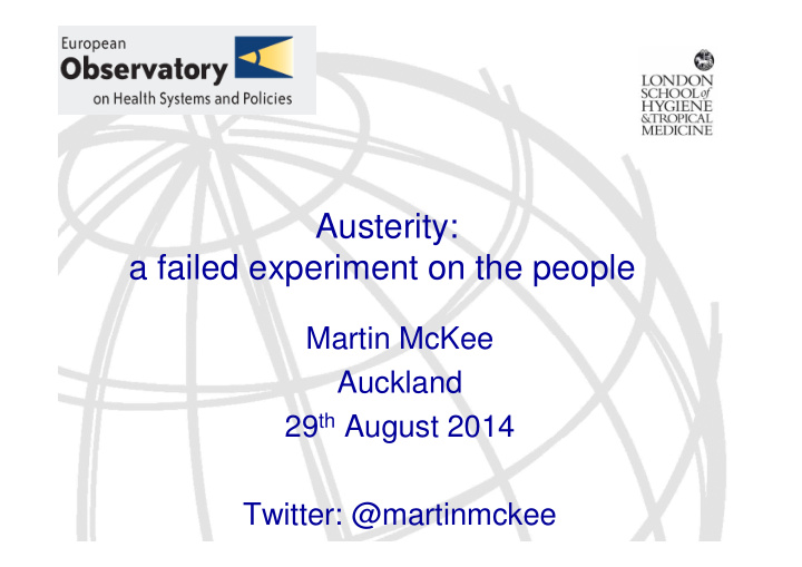austerity a failed experiment on the people