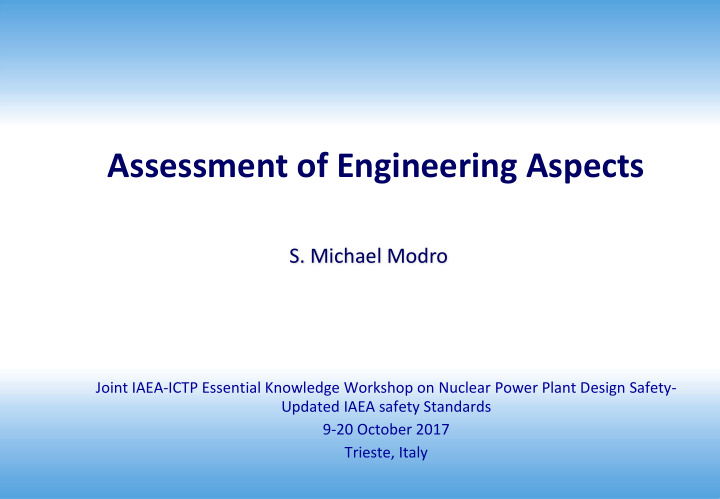 assessment of engineering aspects