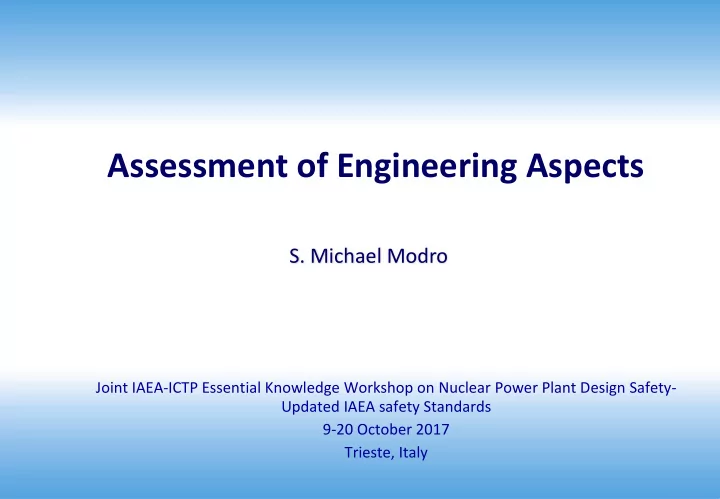 assessment of engineering aspects