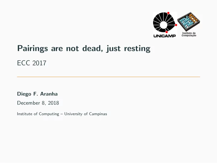 pairings are not dead just resting