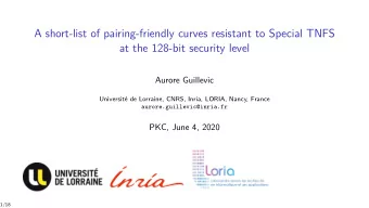 A short-list of pairing-friendly curves resistant to Special TNFS  at the 128-bit security level