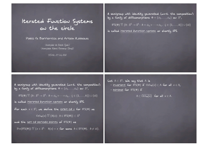 iterated function systems