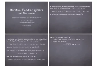 Iterated Function Systems = { h : S 1  S 1 : h =  i n       i 1 , i j  { 1 ,