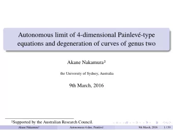 Autonomous limit of 4-dimensional Painlev-type  equations and degeneration of curves of genus two