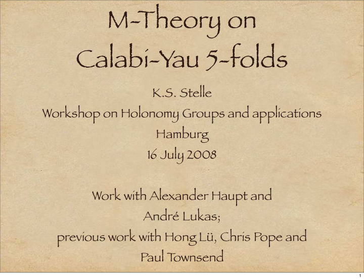 m theory on calabi yau 5 folds