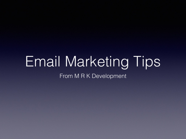 email marketing tips