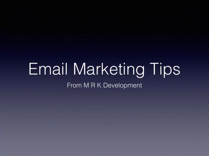 email marketing tips