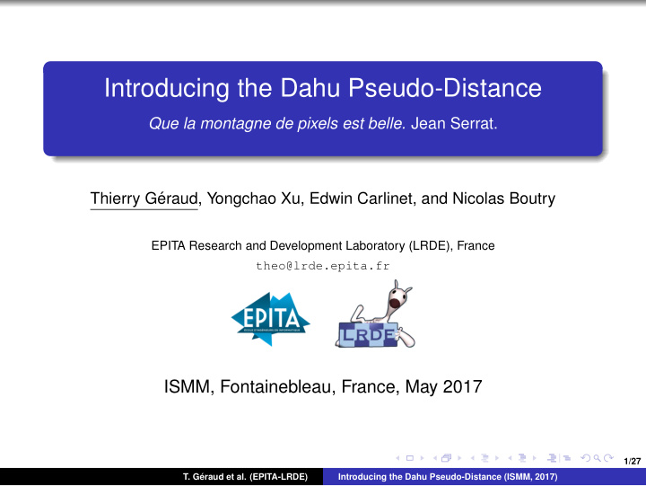 introducing the dahu pseudo distance
