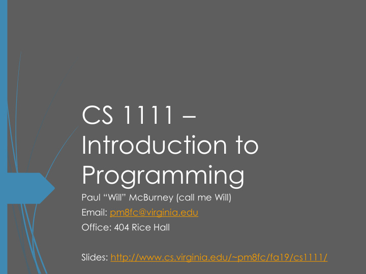 cs 1111 introduction to programming