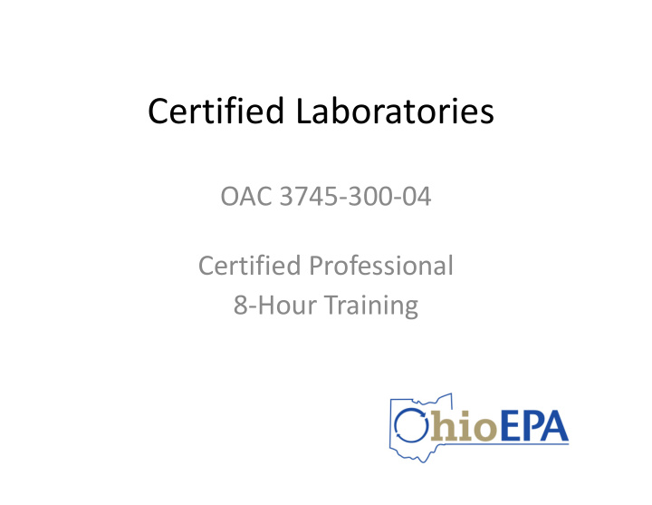 certified laboratories