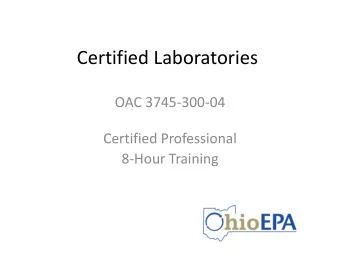 Certified Laboratories OAC 3745  300  04 Certified Professional 8  Hour Training VAP CL
